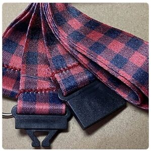 Red and Black Buffalo Plaid Lanyard